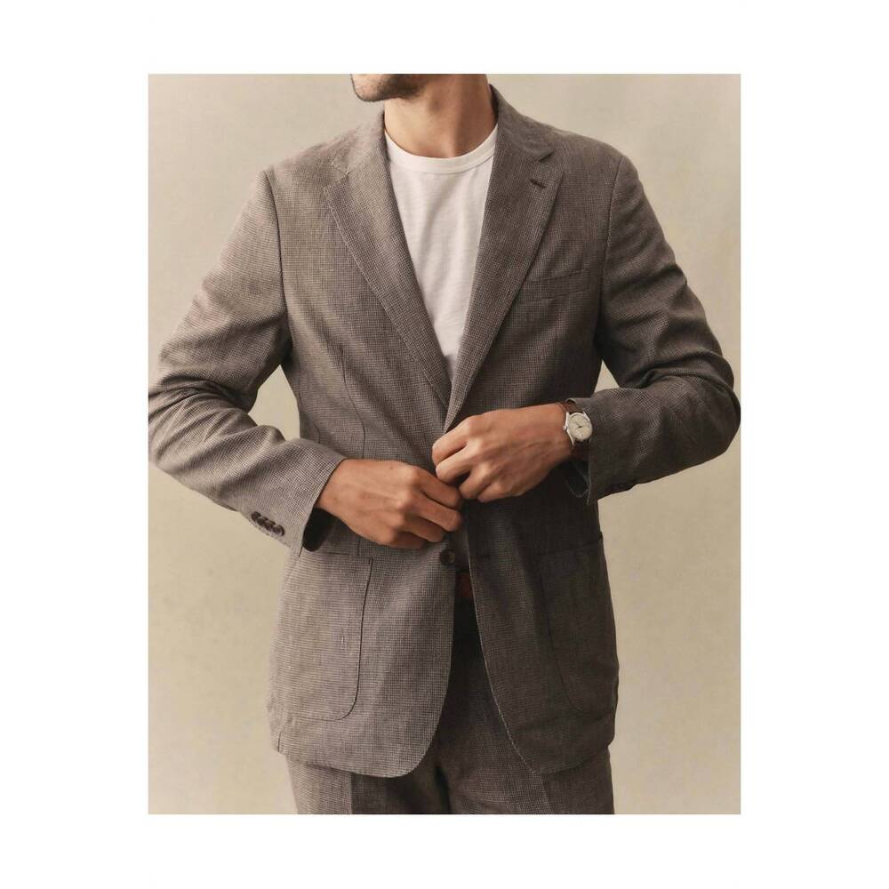 NEW TAYLOR STITCH stevens sport coat modern jacket in morel micro check